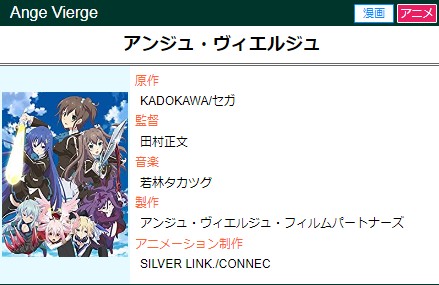 アンジュ・ヴィエルジュ キャラクター誕生日