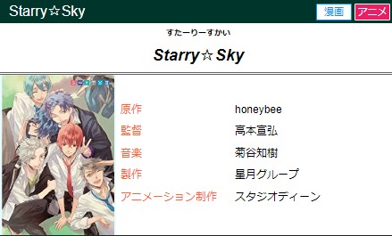 Starry☆Sky キャラクター誕生日