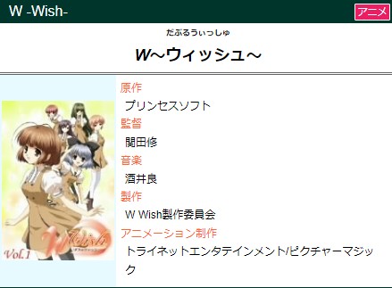 W ウィッシュ キャラクター誕生日