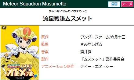 流星戦隊ムスメット キャラクター誕生日